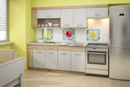 Köögikomplekt Visa Plus 240 (tamm kuldne/tamm valge/tööpind: tamm valge)
