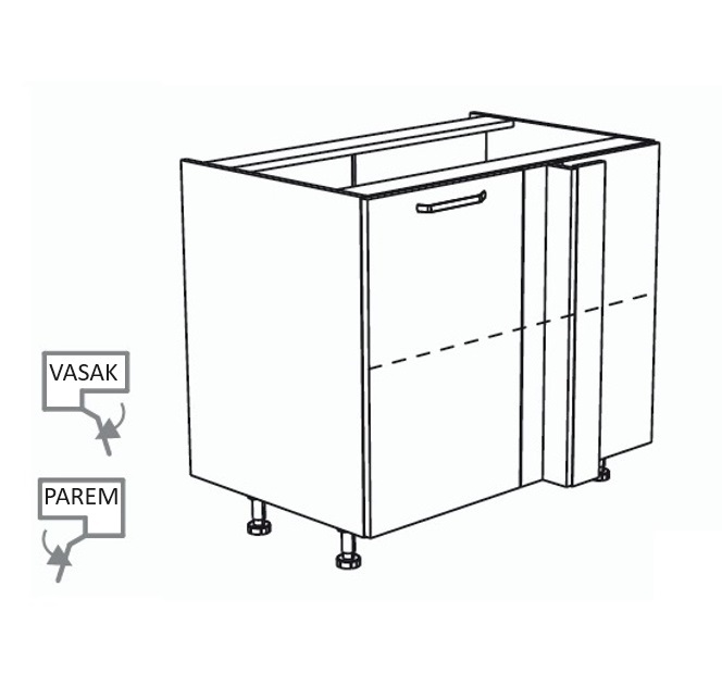 Nurgakapp Kammono F DPRP 110/65, uks avaneb paremale