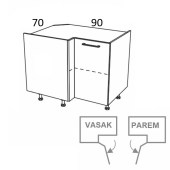 Nurgakapp Kammono K2 DRP 90*70 (uks avaneb vasakule)