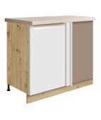 Põrandakapp Glamour 24D L (110 cm), valge/korpus: artisan