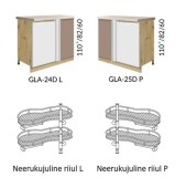Põrandakapp Glamour 24D L ja 25D P