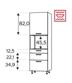 Kõrge kapp Kammono KC2 SDPK60SS3/71 (199 cm)
