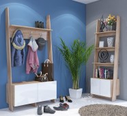Komplekt Rack (sonoma hele/valge kõrgläikega)