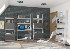 Komplekt Rack (tamm valge/grafiit)