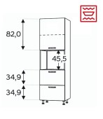 Kõrge kapp Kammono KC2 SDPK60SS2/71 (199 cm)