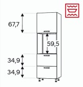 Kõrge kapp Kammono KC2 SDP60SS2/71 (199 cm)