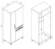 Riidekapp Snobi SB11 joonis