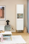 Vitriinkapp Barcelona 2D, valge/valge läikiv