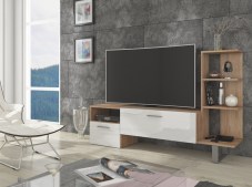 Tv-alus Best (tamm sonoma hele/läikiv valge)