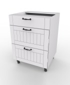 Põrandakapp/saarekapp Lora DSW6/3 (valge/valge) 