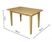 Täispuidust söögilaud koonusjalaga 80*80