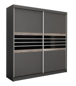 Riidekapp Turyn 203 (lavahall/must klaas)